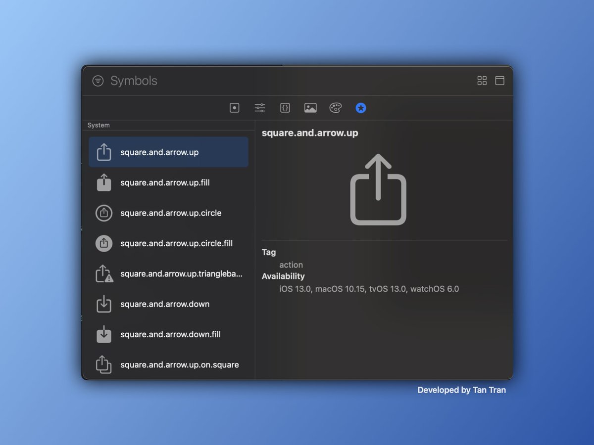 tantran39's tweet image. #Xcode14 accepts us to access and search for SF Symbols through the symbols library tab. How cool is that?