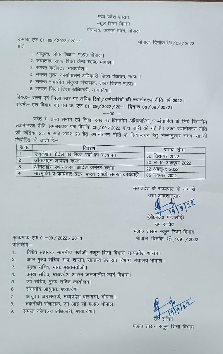 स्कूल शिक्षा (स्वतंत्र प्रभार) राज्य मंत्री श्री <a href="/Indersinghsjp/">इन्दरसिंह परमार</a>  ने बताया कि प्रदेश के शिक्षक 30 सितंबर से 10 अक्टूबर तक स्थानांतरण के लिए ऑनलाइन आवेदन कर सकेंगे।

#JansamparkMP