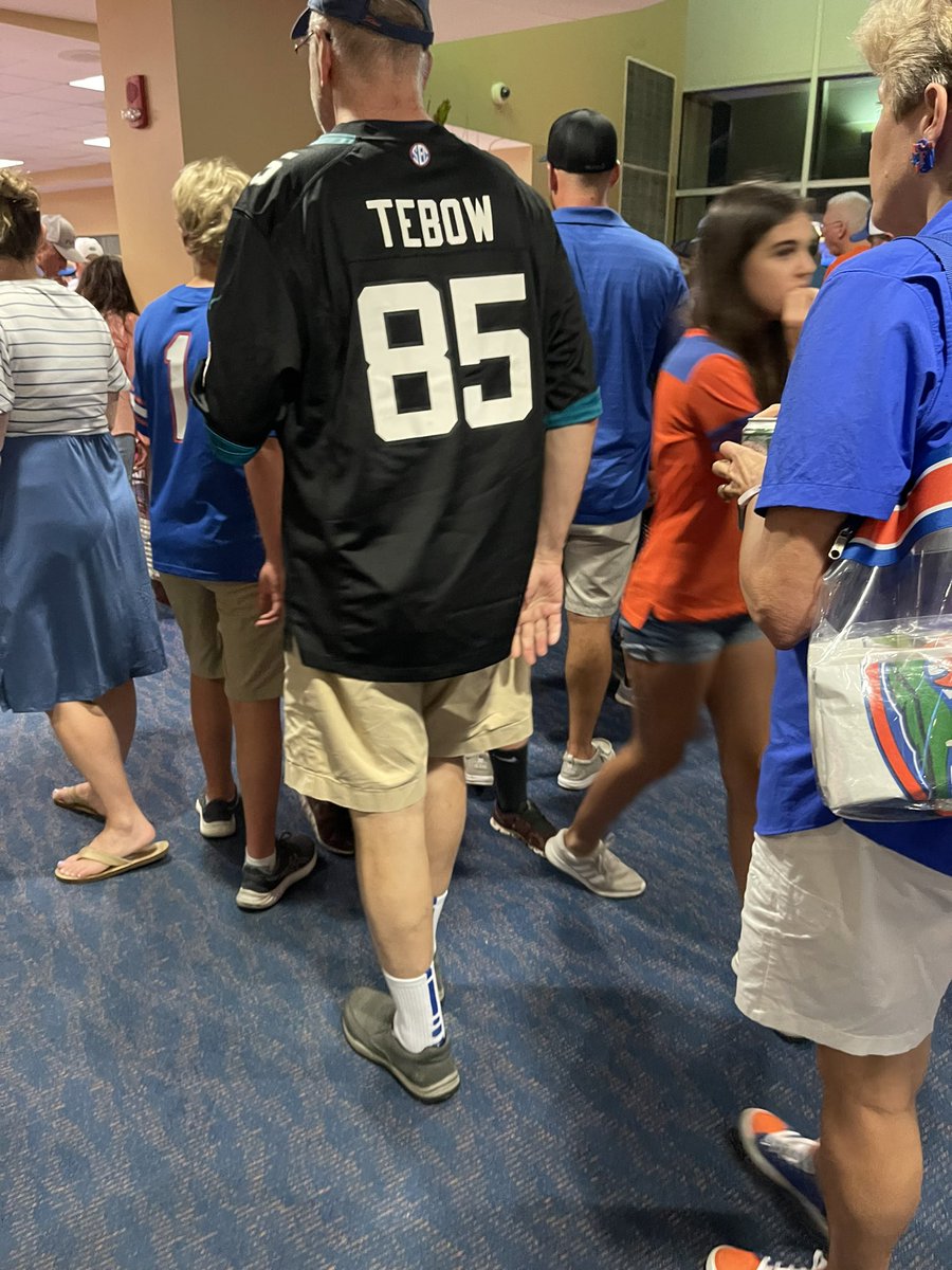 Jack3d's tweet photo. Found a Jacksonville Jaguars Tebow jersey at the Gator game this weekend (of course). @gmfb @KyleBrandt @PSchrags #NotNewJersey https://t.co/m6TROSfLX0