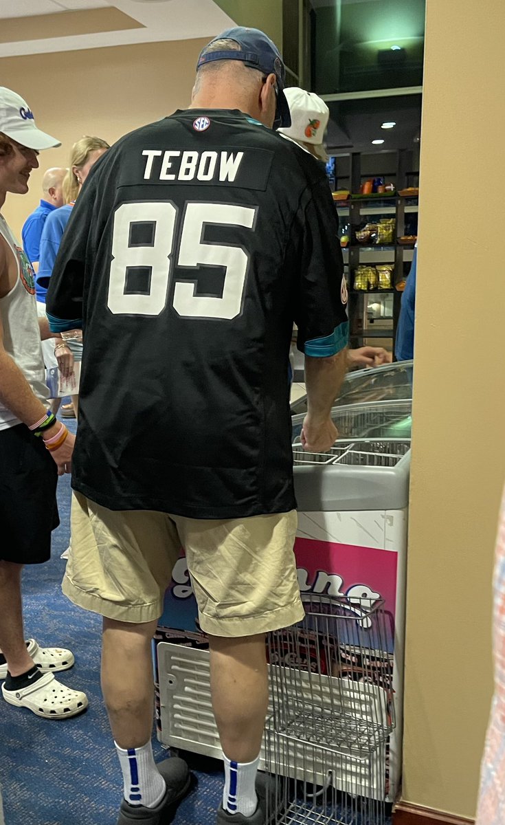 Jack3d's tweet photo. Found a Jacksonville Jaguars Tebow jersey at the Gator game this weekend (of course). @gmfb @KyleBrandt @PSchrags #NotNewJersey https://t.co/m6TROSfLX0