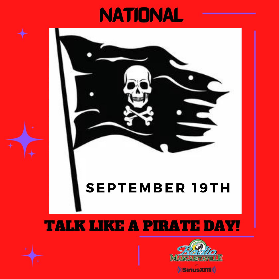 To ERR is HUMAN ~ To ARR is PIRATE! happy National Talk Like a Pirate day!!!
.
.
.
#jimmybuffett #radiomargaritaville #siriusxm #finsup #parrothead #margaritaville