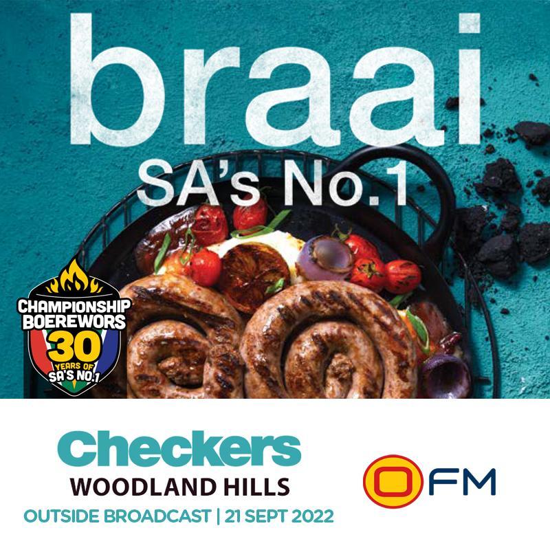 OFMNuus's tweet photo. Hierdie #KleinSaterdag kuier #OFMJoyride by Checkers Woodlands in Bloemfontein! Braai met net die beste van Checkers - Van ‘Steakhouse Classic’ tot die bekende ‘Championship’ boerewors – jou slaghuis, maar beter! Lees meer: 👉https://t.co/8WNT6ii28H #BraaiDay #HeritageMonth https://t.co/2DwR7ttEax