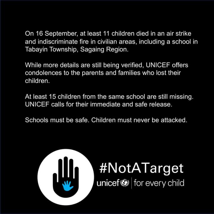 UNICEF's statement should mention who carried out this air strike. Sick!!!