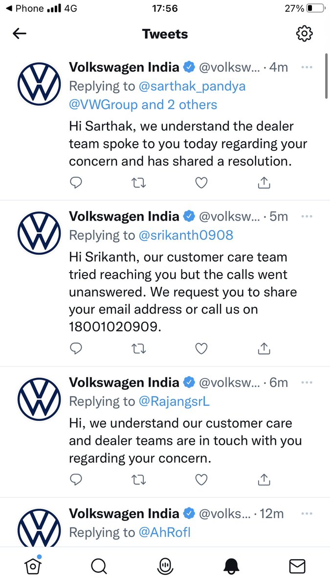 TheDentistArvin's tweet photo. @volkswagenindia Only complaints are registering at VW sc and customer care …no proper resolution and after sale service is there …only answer they have is “please share your email id and phone no with us via DM so that we can contact you”@VWGroup @volkswagen @UKVolkswagen @VWnews @VolkswagenS https://t.co/ij6AwGeCHd