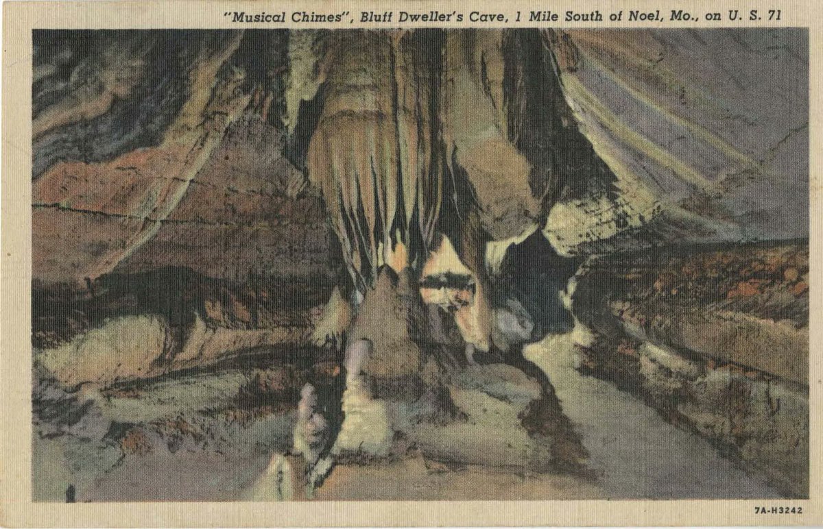 SHSofMo's tweet photo. #DailyPostcard: Musical Chimes rock formation, Bluff Dwellers Cave, Noel (no date). [Missouri Postcard Collection #P0032] #CollectionSpotlight 🔦
 
🔀 See another random postcard: https://t.co/xtgBLBoHn6
🔎 View them all: https://t.co/EZMlvLxXZH
📣 Share what you find! https://t.co/PKX841Mkpj
