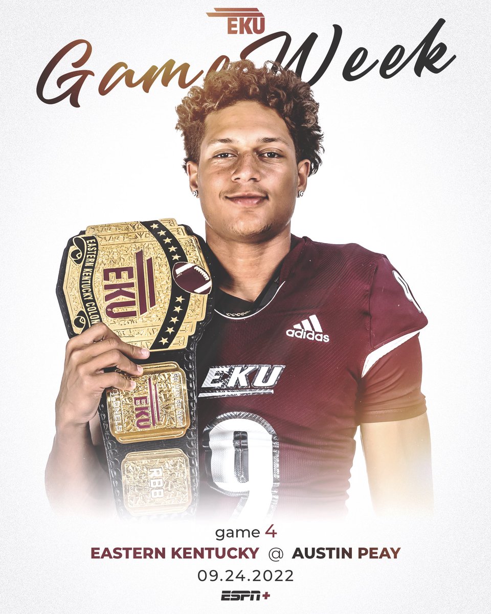 EKUFootball's tweet photo. Conference opener Saturday.

#E2W | #MatterOfPride https://t.co/mMekX5pd86