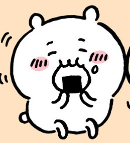 マスコットキャラクターが食事するシーンはかわいいのが相場なんだけど・・・😢 