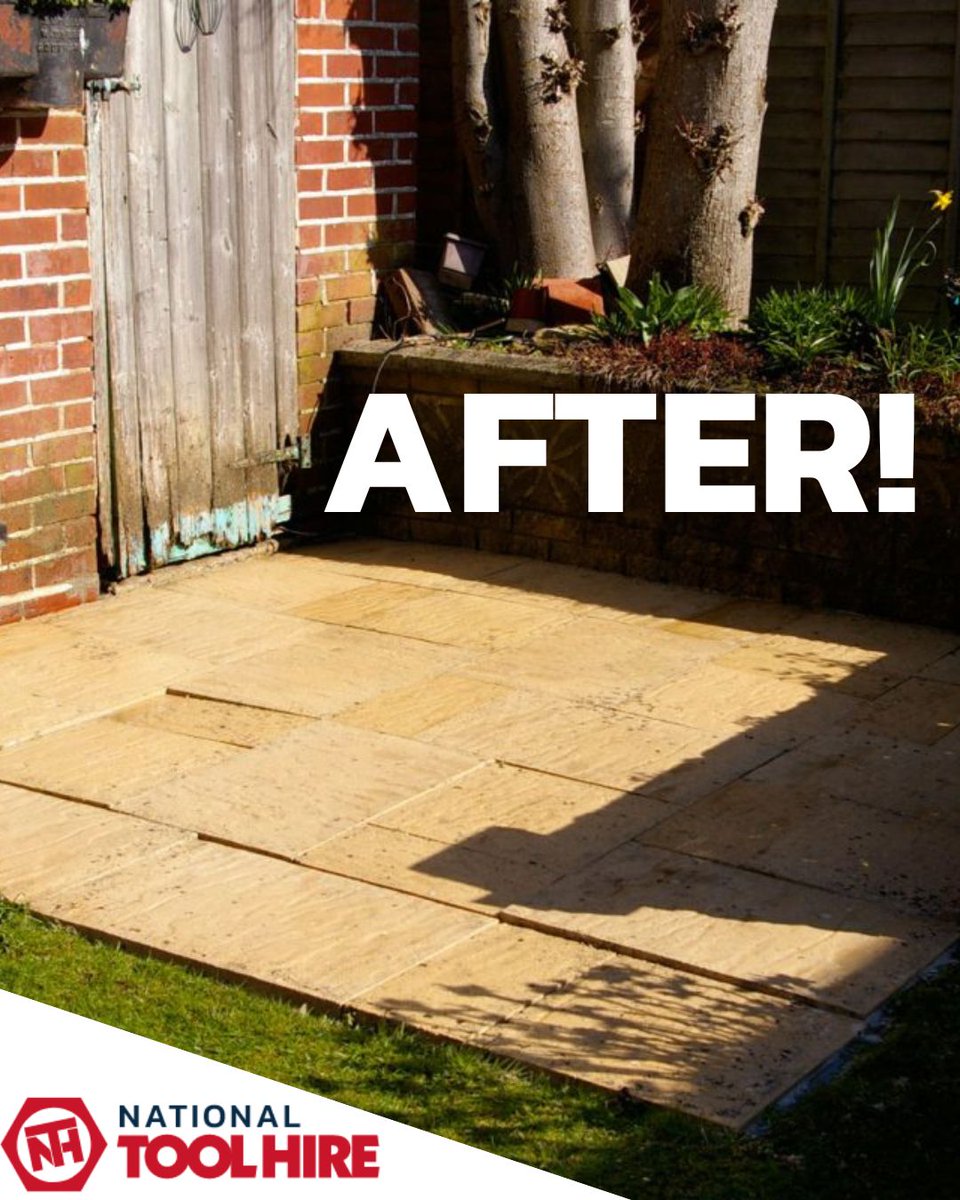 Before and after patio cleaning with National Tool Hire! 

Most patios will only need a deeper clean once or twice a year. 🙌

Hire patio cleaners with free UK delivery today at nationaltoolhireshops.co.uk