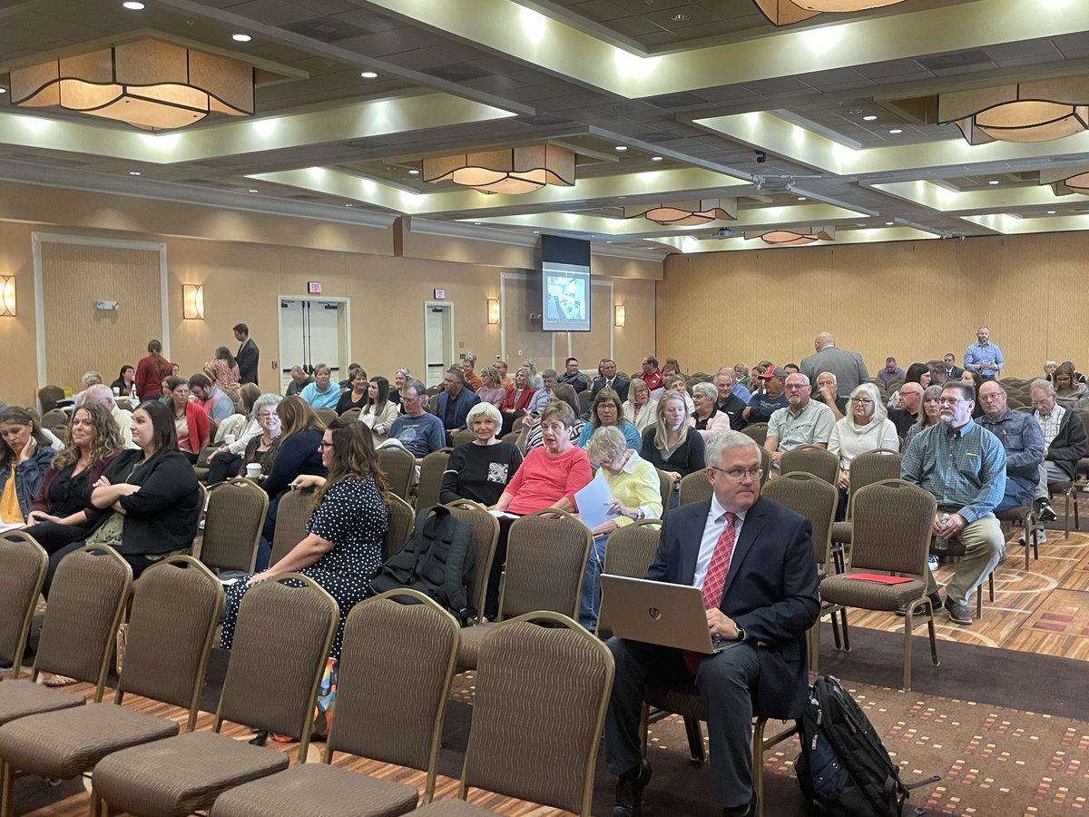 SchoolAdmSD's tweet photo. The BOES meeting has just begun in Aberdeen. The SS standards are one of the last things on the agenda. SASD is here in opposition and we have a very strong showing of administrators in the room. https://t.co/g8IEBduLr4