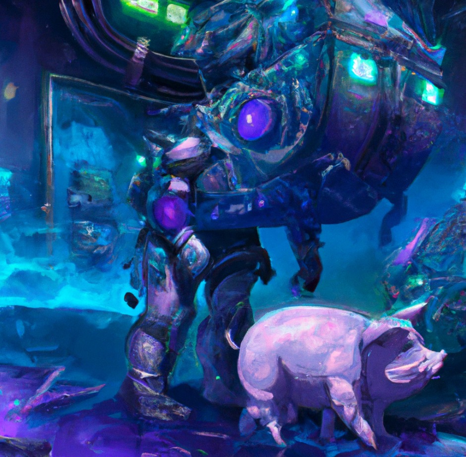 ufospigs's tweet photo. 🐷 #nft One of our BEST creations from so far. Here we have ' Human robot walking behind a pig' 

🐽 Retro art inspired by an apocalyptic world where the only surviver is the most intelligent animal: The pig.

#nftcommunity #nftart #nfts #nftartist #pigs #retroart #retro https://t.co/gaemhp2bHf