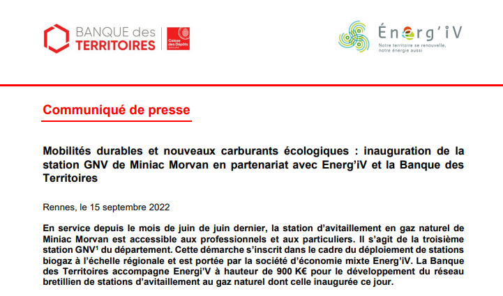 BanqueDesTerr's tweet photo. #MobilitésDurables et nouveaux carburants écologiques ♻️👉 inauguration de la station GNV de Miniac Morvan en partenariat avec @energ_iv et la @BanqueDesTerr 🤝 !
Plus d'infos 👉 https://t.co/CnFWf2sJH6 https://t.co/PMOod7ArVT