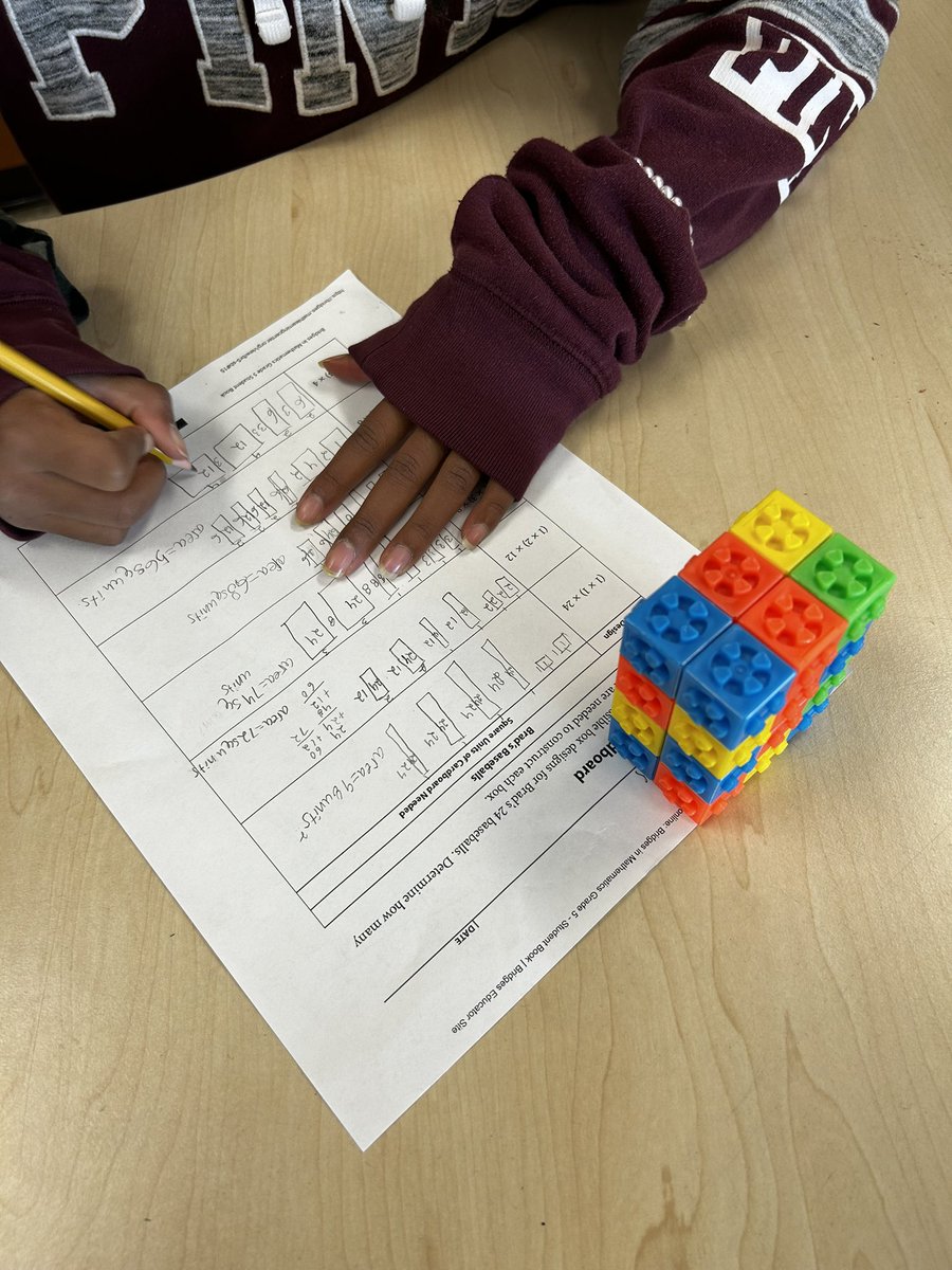 williamsonlmes's tweet photo. My fourth graders are working in partner pairs to determine the surface area of rectangular prisms that all have a volume of 24! @LyonsMill https://t.co/UX2qjGRSEk