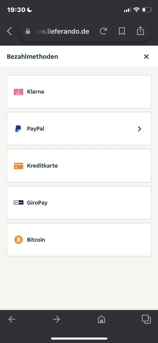 rguel97's tweet photo. #Bitcoin als Zahlmedthode bei Lieferando https://t.co/2dxuoogjiU