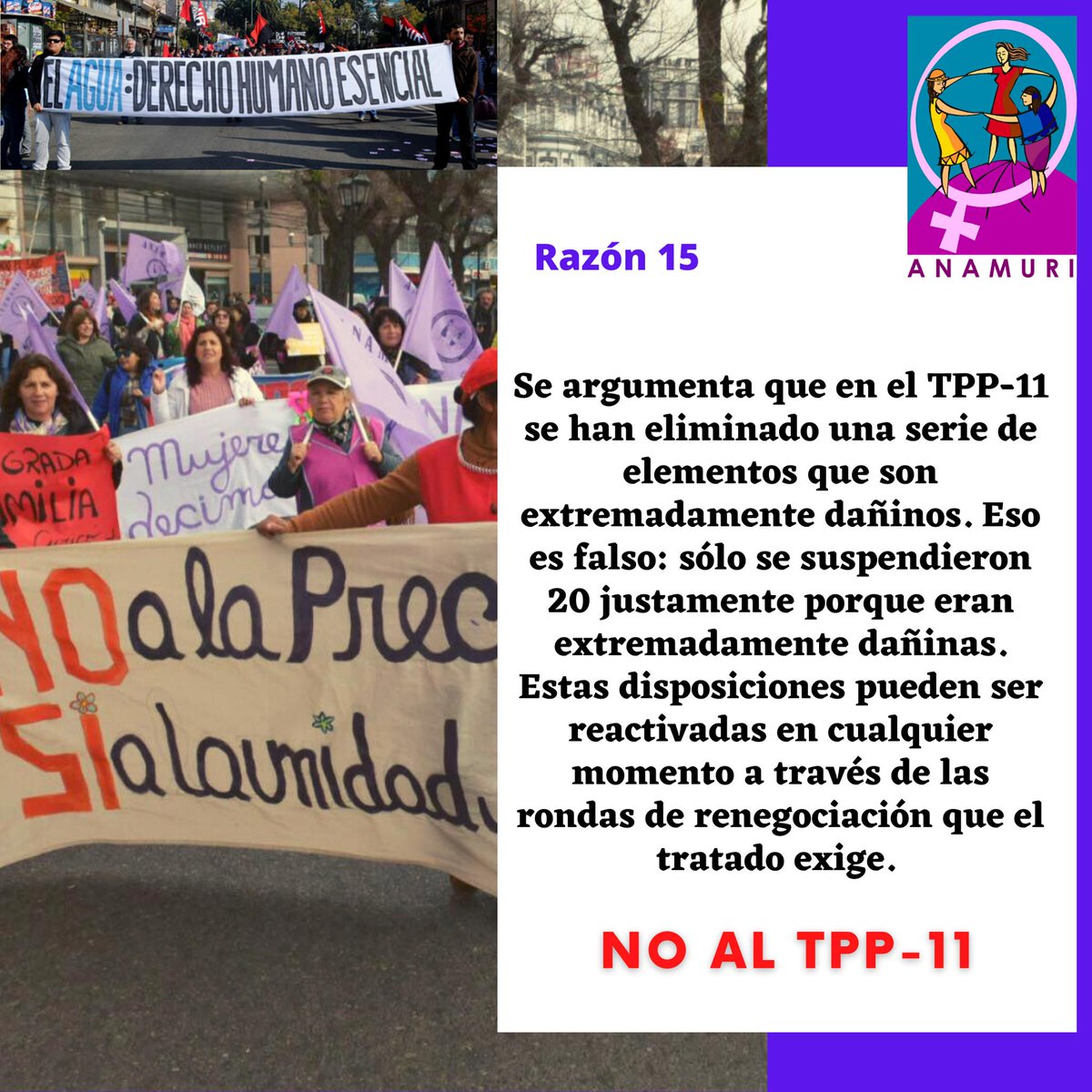 anamuriag's tweet photo. Chile dice #NoAlTPP11 Exigimos al gobierno de Gabriel Boric que cumpla con el mandato del pueblo y no de los empresarios #NOalTPP #ChilesinTPP #ChaoTPP11 #NomasTPP11 @gabrielboric @Carolina_Toha @Senado_Chile @JGMRadio @RadioPrensa #Anamuri https://t.co/mk2wdIgsrW