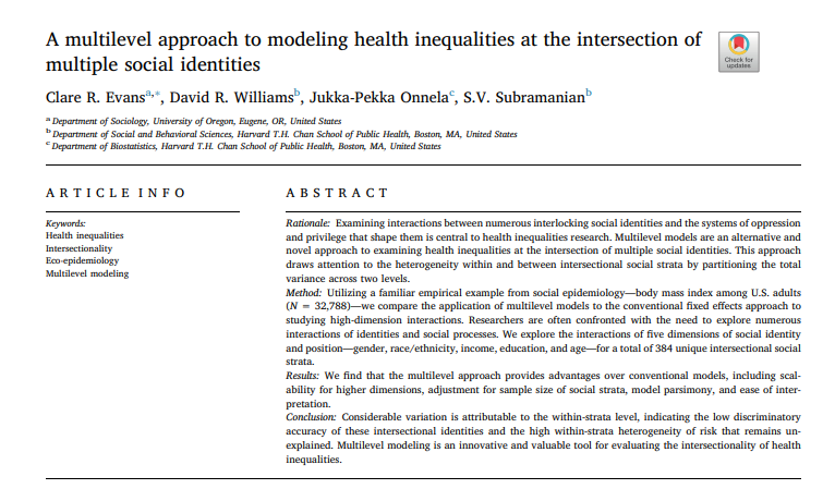 dp_moriarity's tweet photo. On the use of multilevel modeling to develop an intersectionality-conscious framework for testing health disparities
https://t.co/UjmCMpuoQM https://t.co/1UeYfZADvA