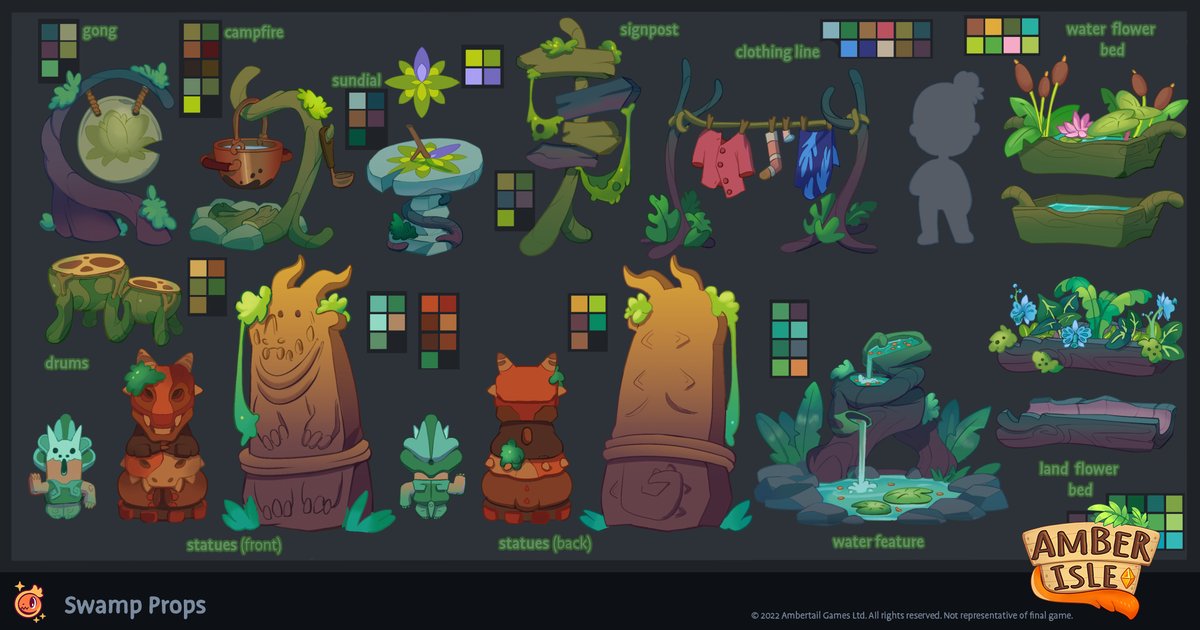 Konsep seni dunia Amber Isle dari Ambertail Games