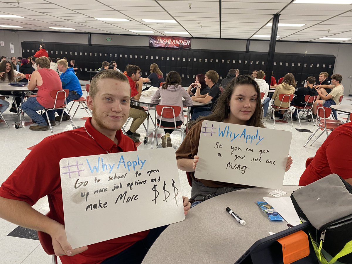 WebsCoSchool's tweet photo. #WVGEARUP helps students think about their future on #whyapply day at WCHS https://t.co/c8ghun0O4w