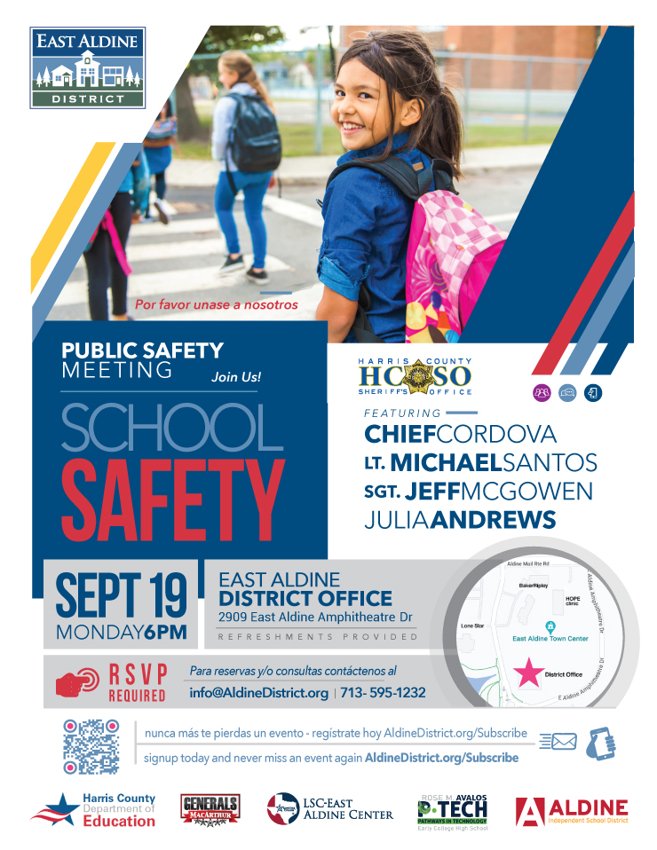Our director @TheMsJYAndrews will be speaking this afternoon at <a href="/AldineISD/">Aldine ISD</a> about #schoolsafety. We hope to see you there.