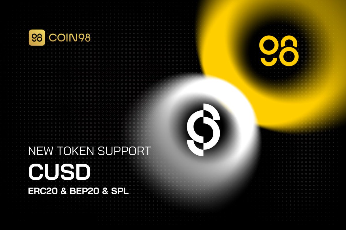 coin98_wallet's tweet photo. $CUSD (ERC20, BEP20 &amp; SPL) is now available on both #Coin98Extension &amp; #Coin98SuperApp!

Users can store, transfer CUSD and access our dApp Browser to join in CUSD farming pools on @Saros_Finance, @BaryonNetwork &amp; @KyberNetwork on a single app!

Download: https://t.co/kkvXVJEcoQ https://t.co/6ld1NLFHpd