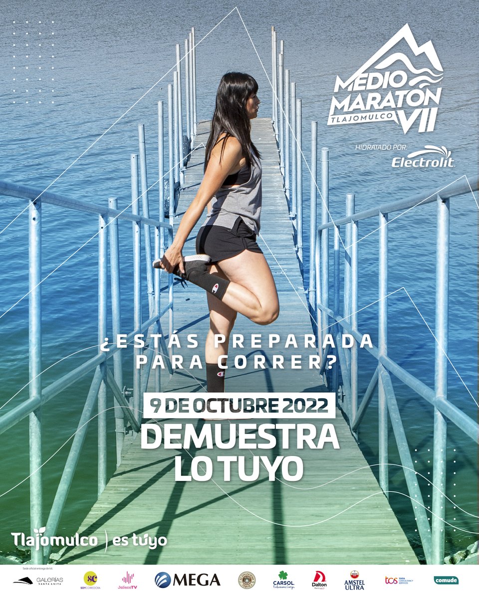 GobTlajomulco's tweet photo. ¿Preparada? ¿Preparado? Todo está listo para #VolverACorrer el Medio Maratón Tlajomulco y, si todavía no te inscribiste, aún estás a tiempo. Entra a https://t.co/UyKZDo9VT0. 👈

Te esperamos el próximo 9 de octubre. ¡Demuestra lo tuyo! https://t.co/D9euYR2TGj