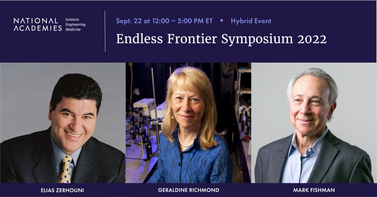 The #EndlessFrontier Symposium will bring together leaders in #academia, industry, and #sciencepolicy to consider the transformations needed from research to better address complex, global challenges over the next 75 years.

Register for the hybrid event: ow.ly/G4p450KKFku