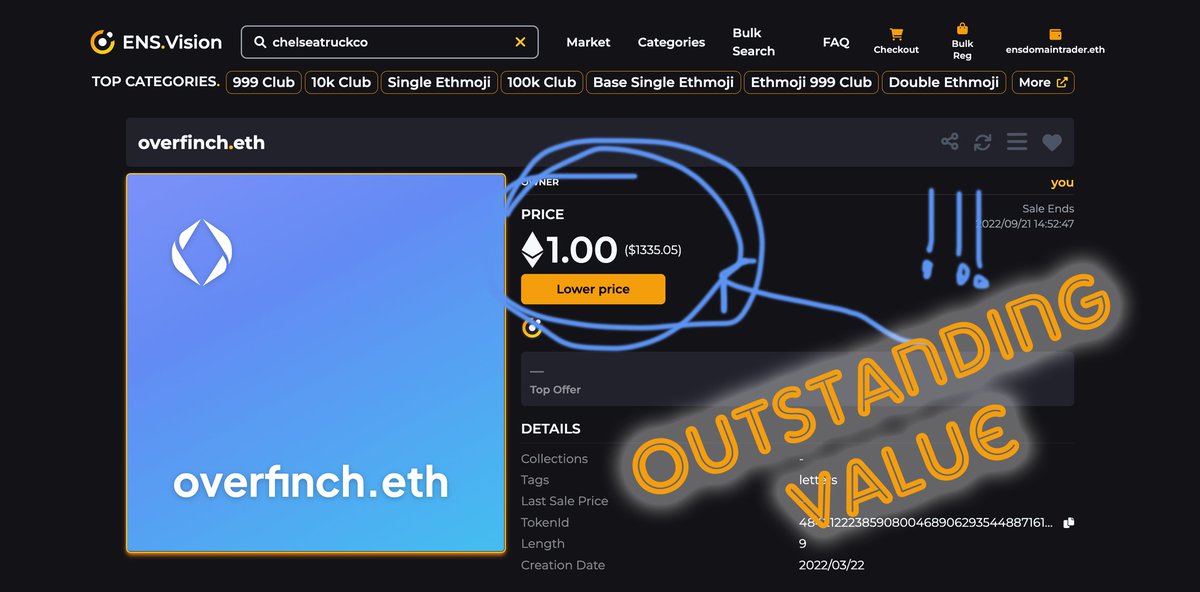 Accepted offer today on gemballa.eth, if you know your vehicles and marques, a #porsche grail.  Got four more huge marques listed for 1 eth each on <a href="/ensvision/">Vision.eth</a> for next 48 hrs.

overfinch.eth
chelseatruckco.eth
rinspeed.eth
hamannmotorsport.eth

#ENS #ensdomains