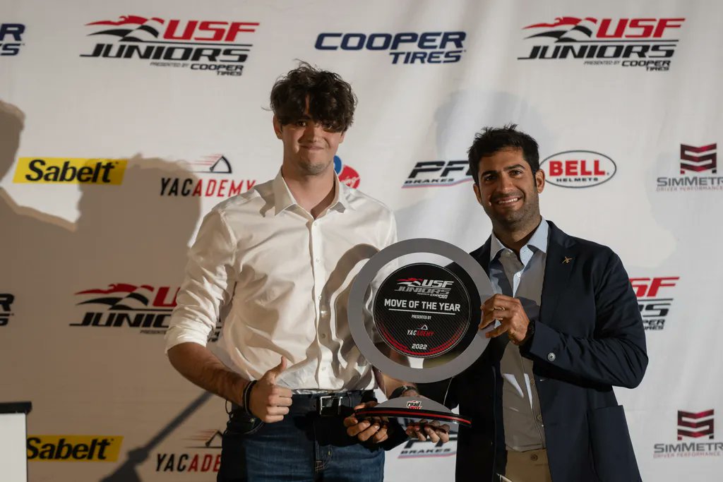 Congrats to #CrosslinkKiwiMotorsport Driver  Jeremy Fairbairn on WINNING the <a href="/USFJuniors/">USF Juniors</a> Move of the Year Award at last night's Championship Celebration