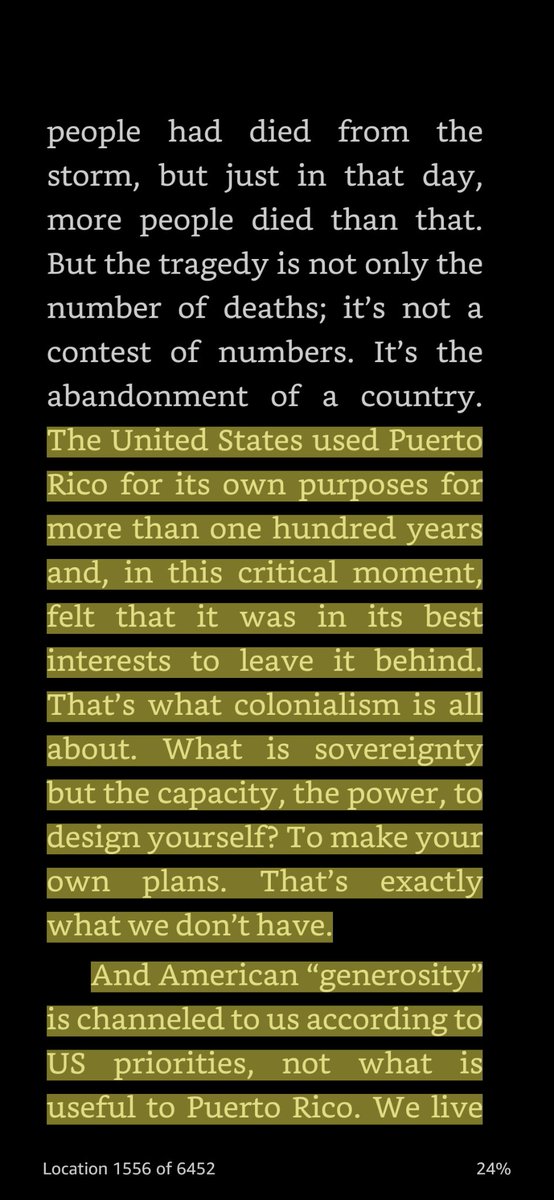 RobotVicuna's tweet photo. The vulnerability of Puerto Rico to disasters like these is not an accident, but rather a direct consequence of years of capitalist and colonial extraction that only accelerated after Maria. Screenshots from Eduardo Lalo's essay in https://t.co/sG04RRkOvl https://t.co/EUM4JcxDCV