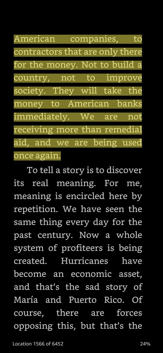 RobotVicuna's tweet photo. The vulnerability of Puerto Rico to disasters like these is not an accident, but rather a direct consequence of years of capitalist and colonial extraction that only accelerated after Maria. Screenshots from Eduardo Lalo's essay in https://t.co/sG04RRkOvl https://t.co/EUM4JcxDCV