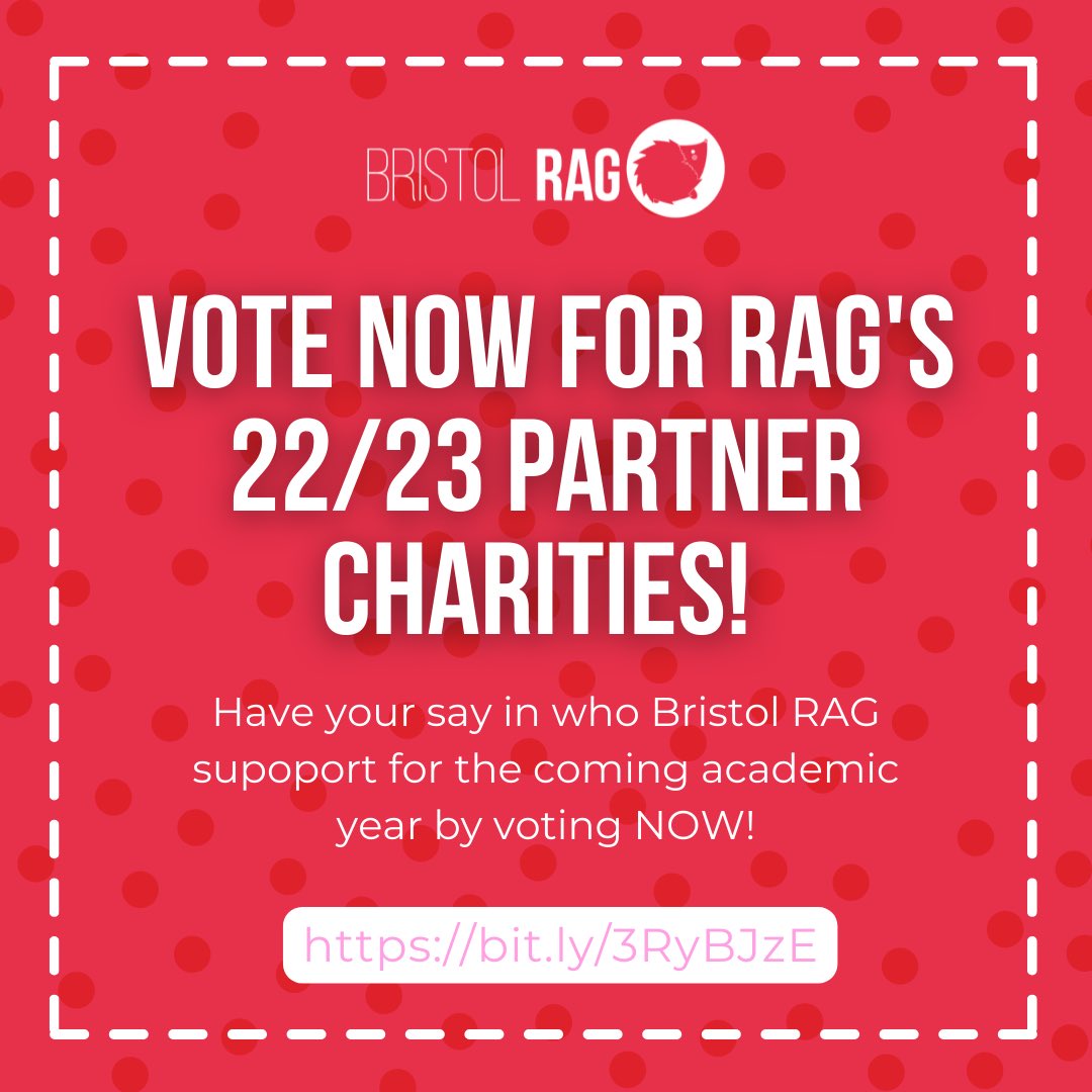 HELP US DECIDE WHO WE SUPPORT IN 22/23!

All staff and students at UoB can now vote for our next trio of partner charities! Voting is open NOW until Sunday the 25th of September⚡️

bristolsu.org.uk/vote