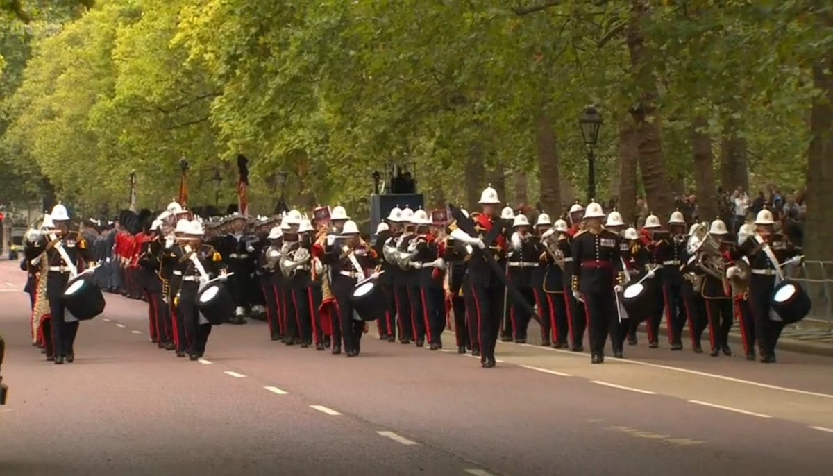 amyv_rushton's tweet photo. @stephenfry Not just them...my husband is in the Royal Marines Band that accompanied the Royal Guard &amp; has been working flat out, through many nights &amp; days, for the last 10 days. Whilst he's obviously honoured and privileged to be able to have such an important role, he's shattered! https://t.co/Ev6443X7xW