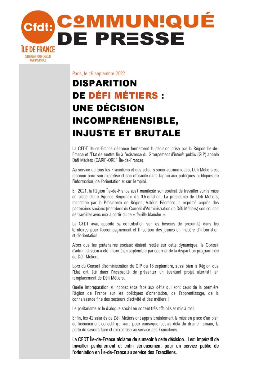 CFDT Île-de-France tweet media