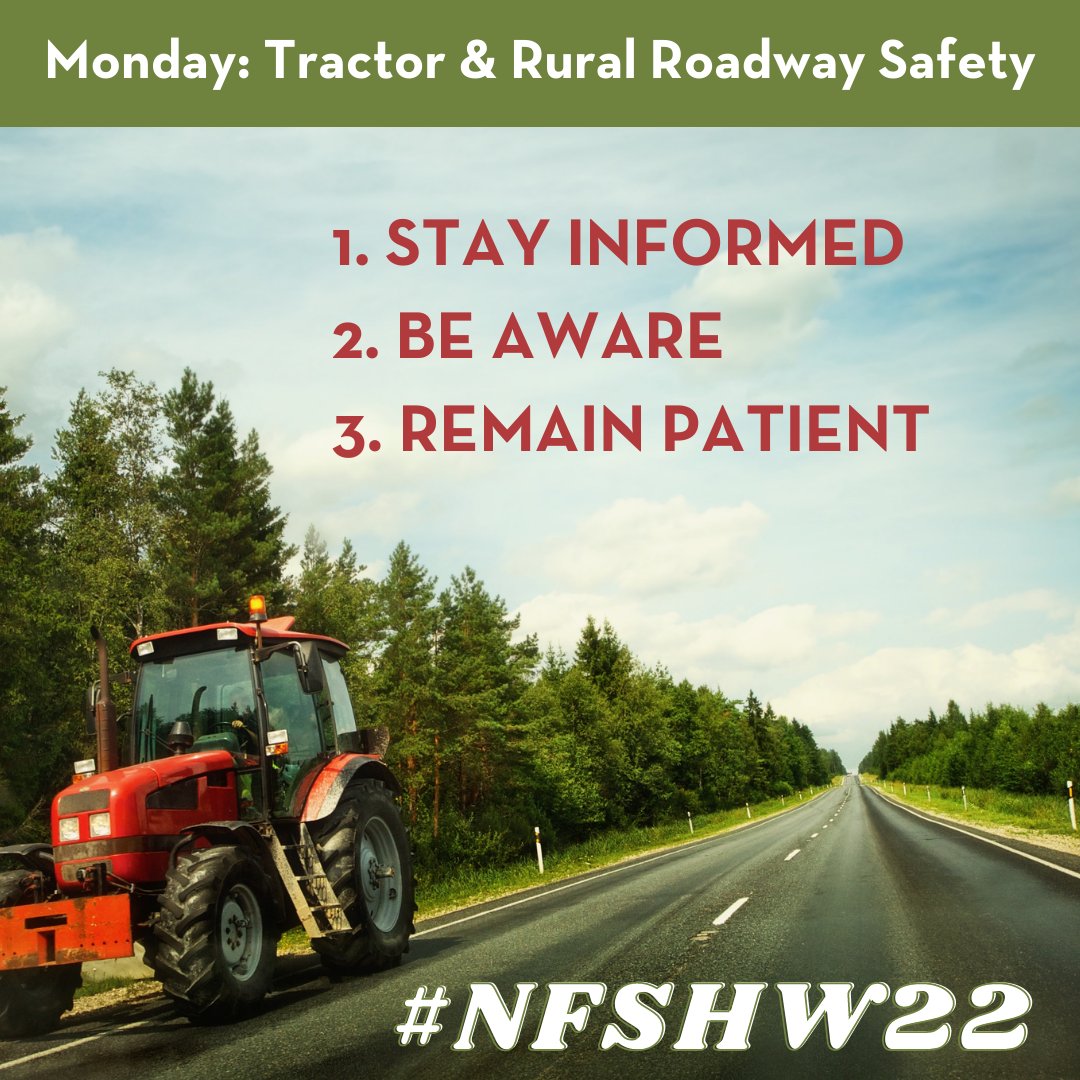 UMASHcenter's tweet image. #Harvest22 is underway, which means farmers are busy, and so are the roads. Whether you’re operating slow-moving/wide farm equipment, make #RoadwaySafety a priority. Stay informed, aware &amp;amp; patient with our @UMASHcenter PSA. #NFSHW22 #USAgCenters #necasag 

bit.ly/3oZtqAm