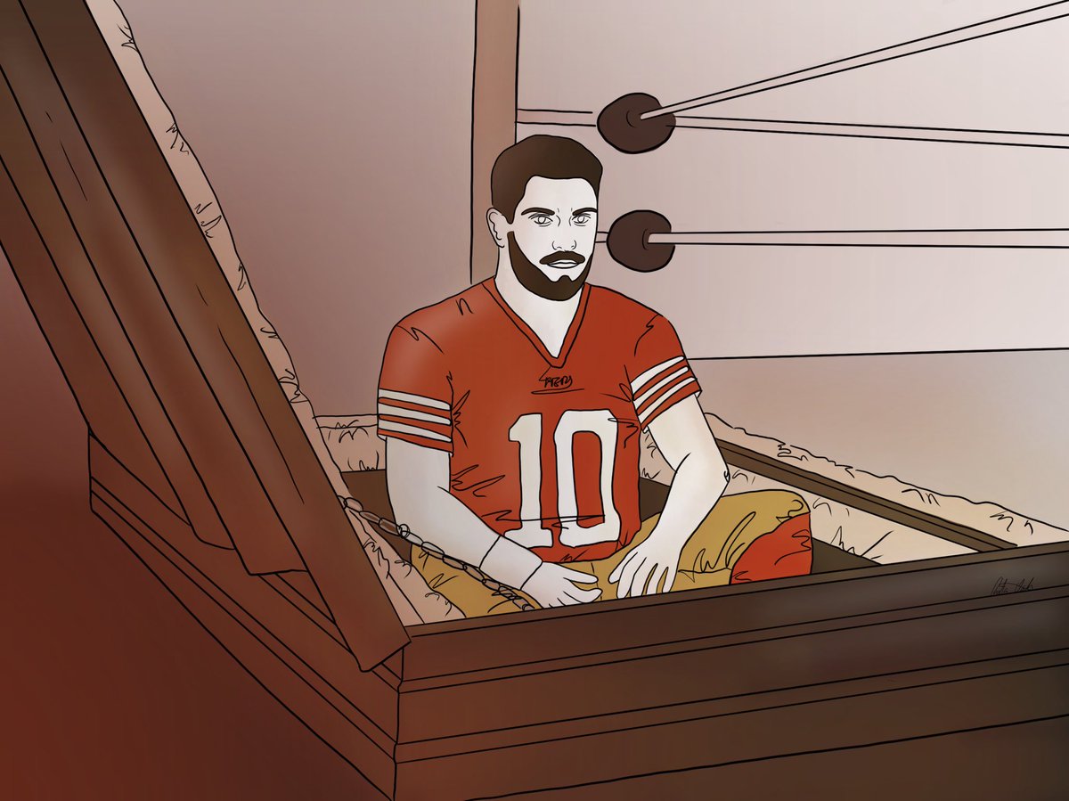 ritaoak_art's tweet image. Drawing Jimmy G every day until he gets traded. Day 229: