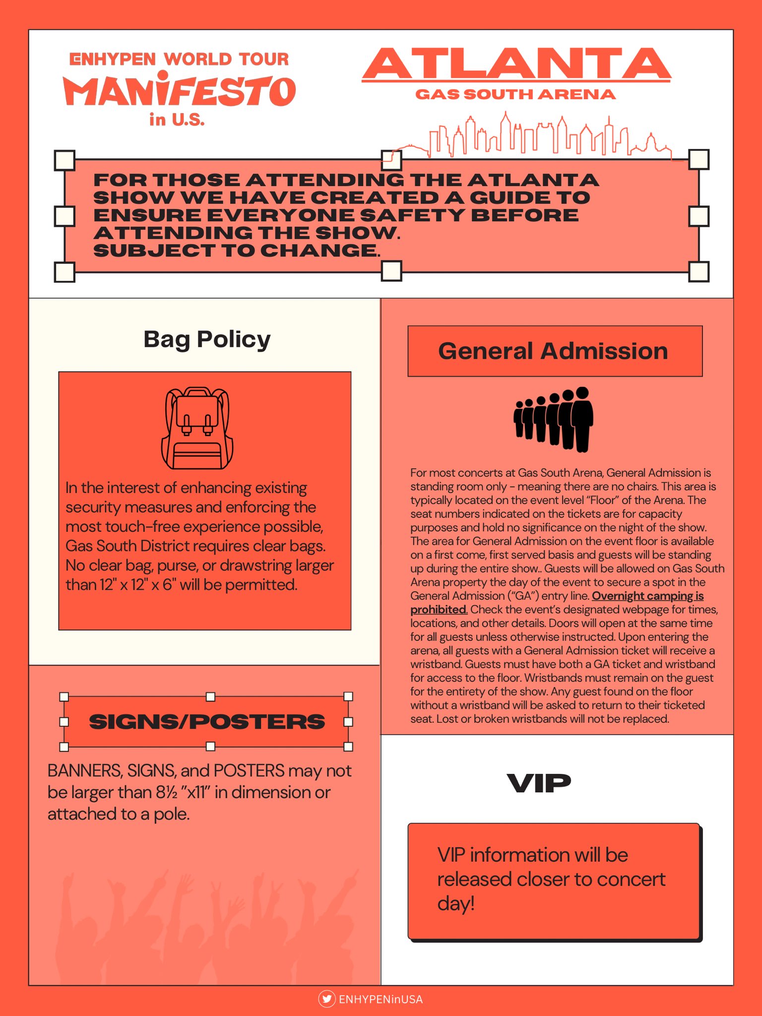 ENHYPEN USA on Twitter "For those attending the Atlanta show, we have created a short guide