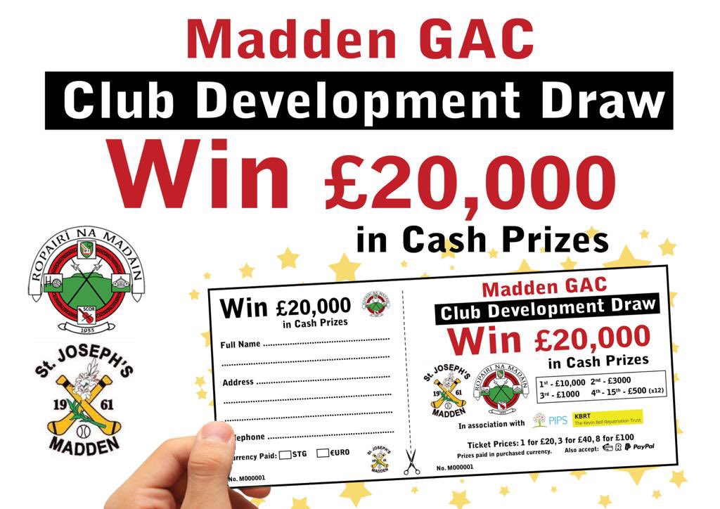 maddenraparees's tweet photo. 🔴⚫️🔴⚫️

Delighted to announce the Madden GAC Club Development Draw is now officially launched.   

We’d all the Team Captains together last night.

There’s £20,000 in Cash Prizes to be won

A ticket seller will be reaching you soon, so please dig deep….. thank you

🔴⚫️🔴⚫️ https://t.co/BRCoOHIlOV