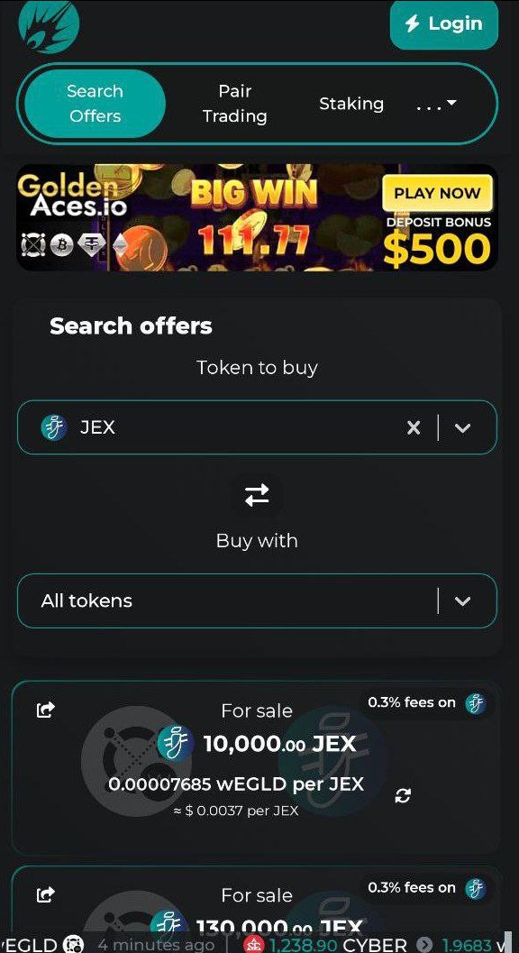 GoldenAces.io | Elrond EGLD Casino tweet media