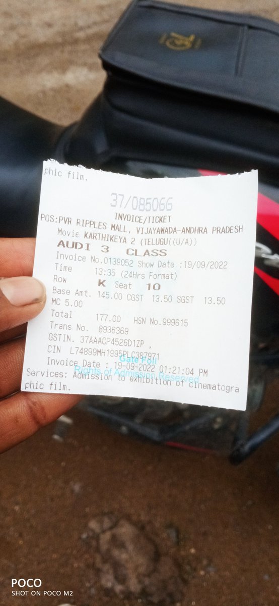 komati_rohit's tweet photo. BLOCKBUSTER MOVIE 🎥 #Karthikeya2   Wonderful Perfomance @actor_Nikhil 
#PVR CINEMAS VIJAYAWADA Running successfully.. ❤️ 37th day ✌️🎆 https://t.co/2AeFDmKipx
