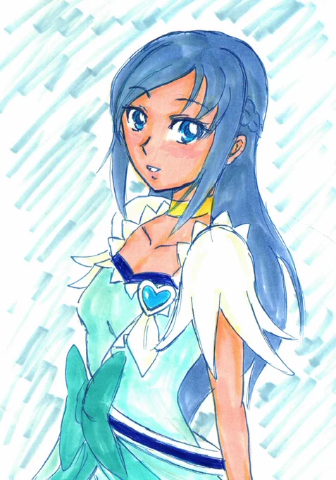 #プリキュア版深夜の真剣お絵描き60分一本勝負9月17日お題「菱川六花」。肌を塗るのミスったし、生誕祭当日に参加出来なかったの心残り過ぎる。 