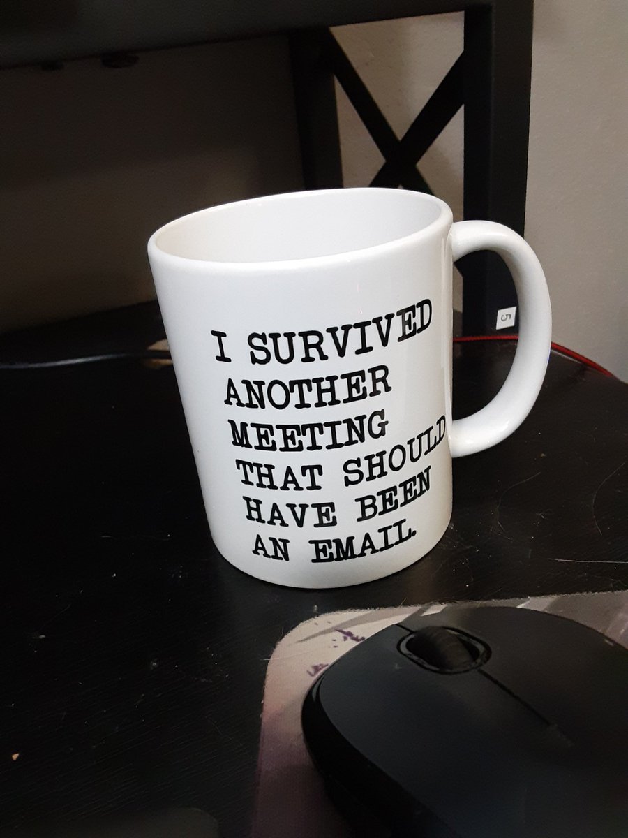 Dragockon's tweet photo. My Dad sent me this cup and I love it LOL. I had 4 hours of meetings last week. https://t.co/vMHDxx3gty