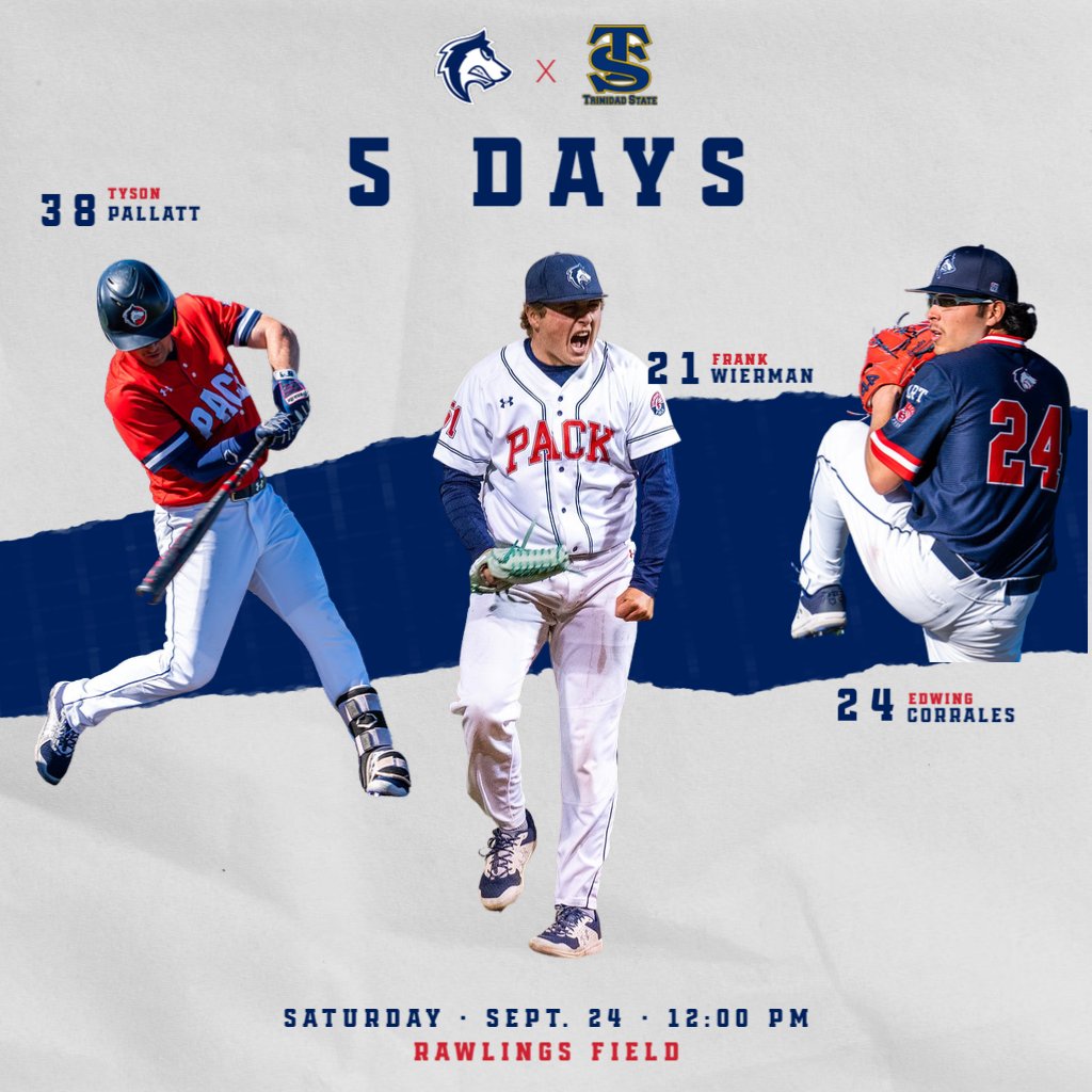 ‼️ITS GAME WEEK‼️

We are 5 days away from opening our fall schedule against Trinidad State JC

📅- September 24th, 2022
⏰- 12:00 P.M. MDT
📌- Rawlings Sports Complex

#BackThePack | #DevelopingChampions