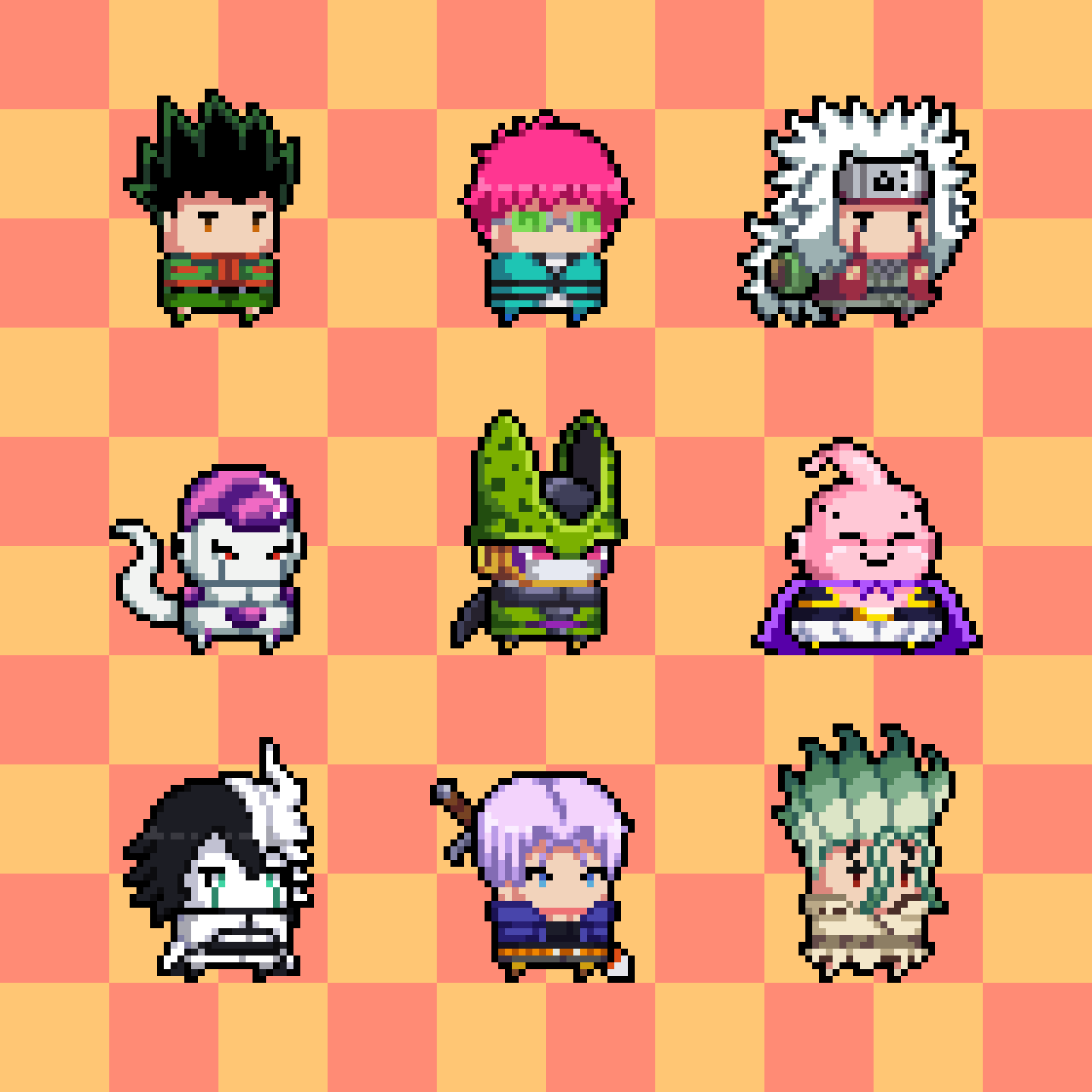 Anime Characters : r/PixelArt