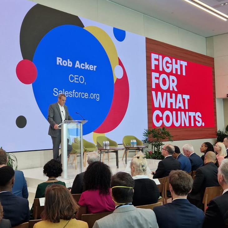 “<a href="/GlobalFund/">The Global Fund</a> has shown us what a multi-sector partnership can truly achieve. We can achieve extraordinary results. We stand with the Global Fund in the fight against AIDS, TB &amp; malaria.”

Thank you <a href="/Rob_M_Acker/">Rob Acker</a> <a href="/SalesforceOrg/">Salesforce.org</a> for your powerful call to action. #FightForWhatCounts.
