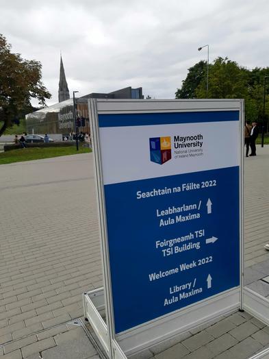 ShirleyAHowe's tweet photo. Fantastic to see campus buzzing with students again during #MUWelcomeWeek. Delighted to be on @EqualityMU stand in our beautiful new TSI building. Come say hello and find out how equality and inclusiveness are so actively valued at @MaynoothUni #athenaswan #consent https://t.co/CZ7wEmwKrh
