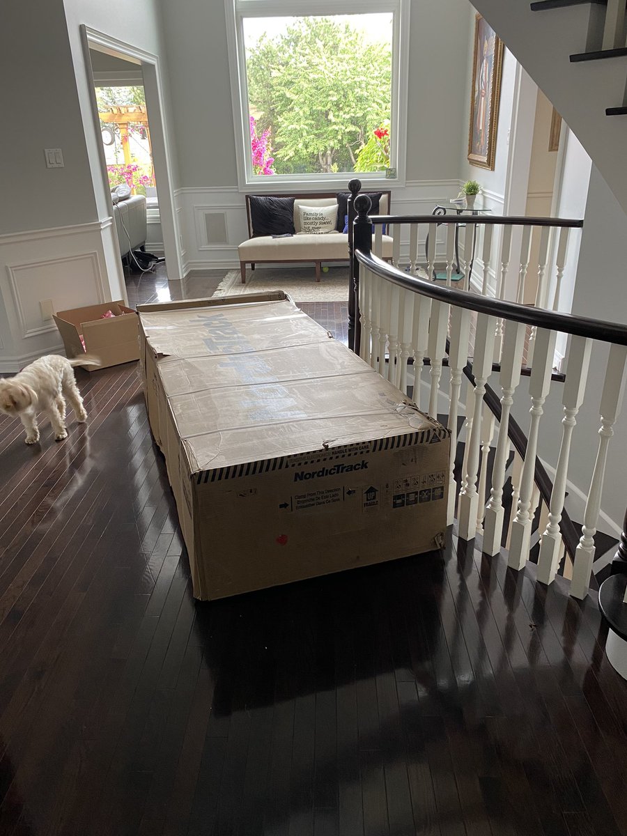 seqbalcoaching's tweet photo. @BestBuyCanada @BestBuySupport what is going on? Ordered a treadmill and made sure you could take it up/ down stairs and you sent 2 people for a 400 lb machine?? I have called in 6 times over 5 days and it is still sitting in the main hall of my home as a pending hazard. https://t.co/nRoNwHvXmA