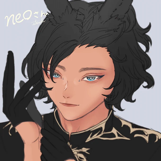 ネオ・アズマ描いた#FF14 #ヴィエラ #うさお 