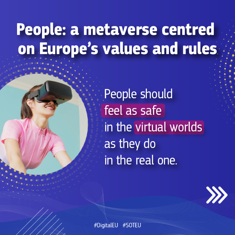 DigitalEU's tweet photo. #ICYMI President @vonderleyen announced a new initiative on #VirtualWorlds during her 2022 #SOTEU speech last week.

🌐 Find out more about Europe’s plan to thrive in the metaverse ↓

via @ThierryBreton 🇪🇺