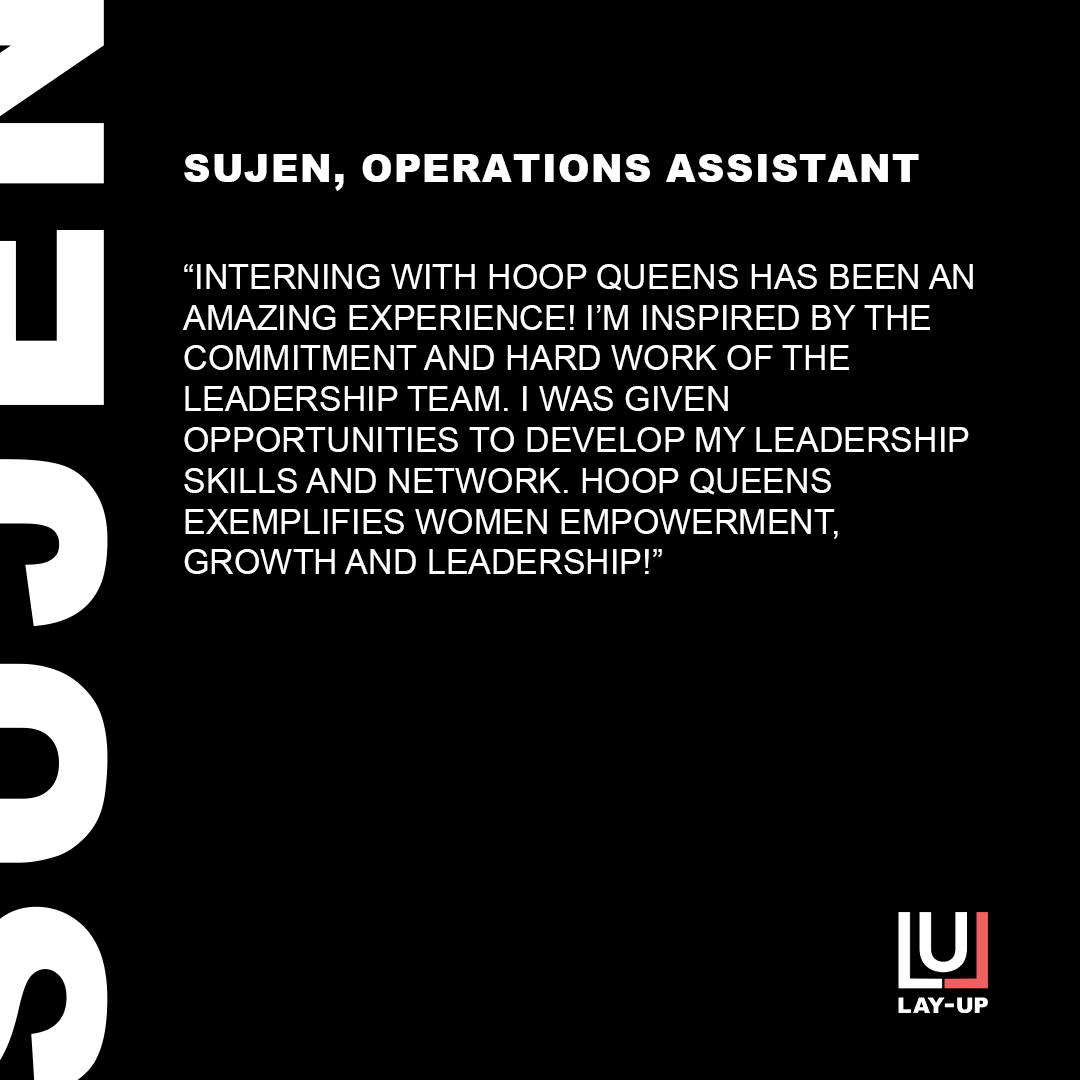 LayupBasketball's tweet image. Following Lay-Up's first ever Crossover program, Sujen was selected as the Operations Assistant for the first ever Hoop Queens Summer League!
•
Thank you Keesa.K for an amazing experiential learning opportunity!
•
#crossover #hoopqueens #intern #experience