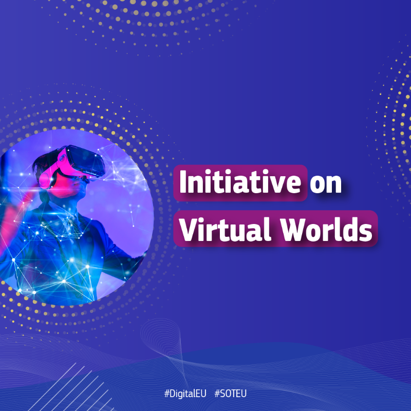 DigitalEU's tweet photo. #ICYMI President @vonderleyen announced a new initiative on #VirtualWorlds during her 2022 #SOTEU speech last week.

🌐 Find out more about Europe’s plan to thrive in the metaverse ↓

via @ThierryBreton 🇪🇺