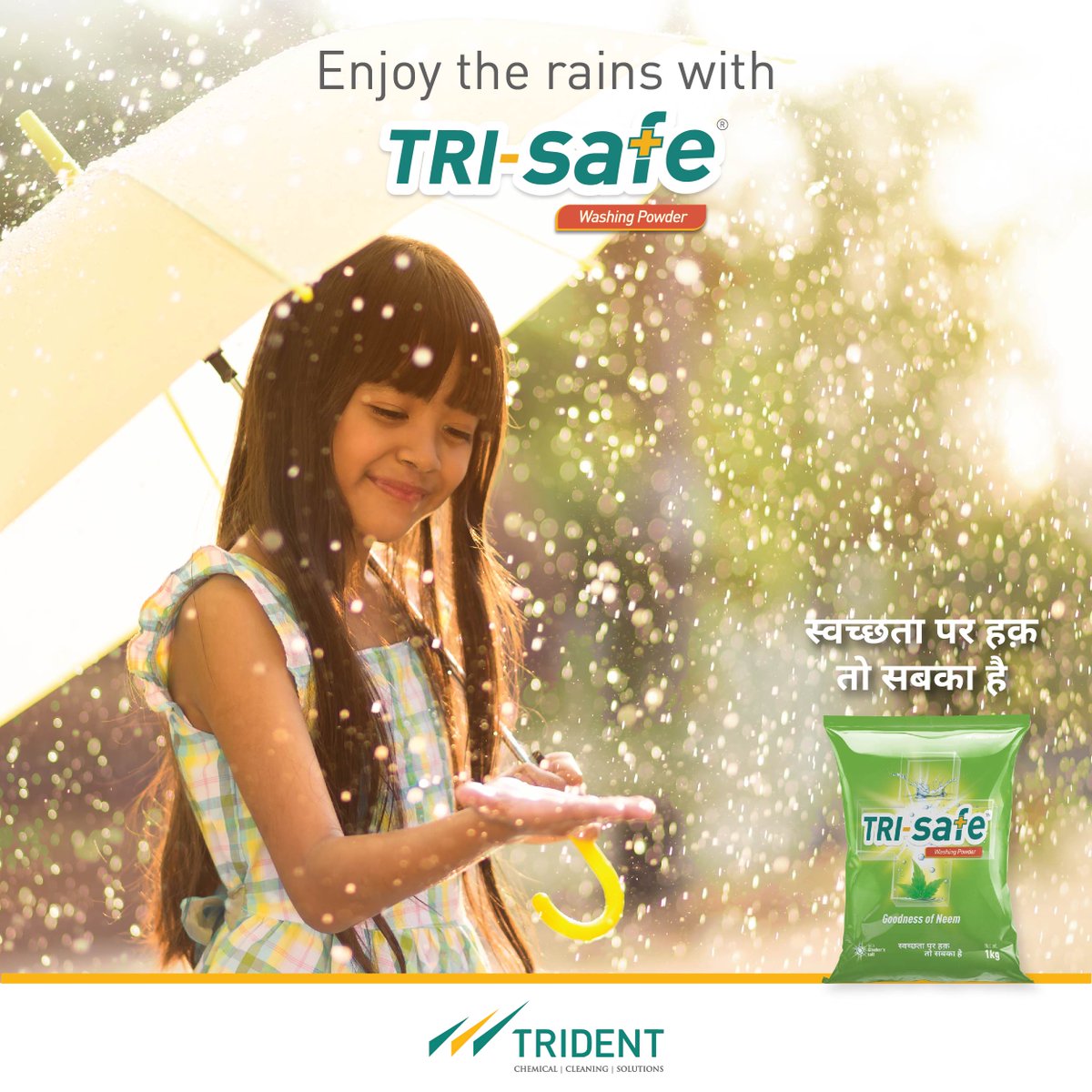 TridentGroupGLB's tweet photo. Do you want to enjoy the #MonsoonSeason to the core? Wait up! We have something for you - #TriSafe.
Shop now and enjoy #rains #GuiltFree.

#WashingPowder https://t.co/2YeixcKJCQ